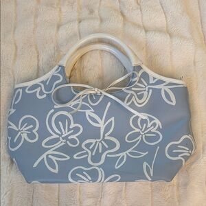 Cellini Blue & White Floral Bag with Bow